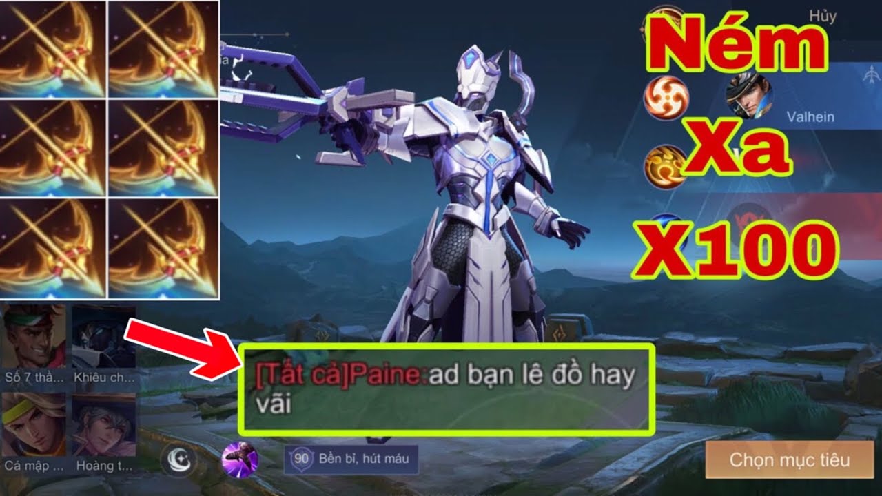 LIÊN QUÂN : Valhein Lên Full Xạ Nhật Cung Hack Ném Xa X100 - Cùng Troll Game Dịp Hè