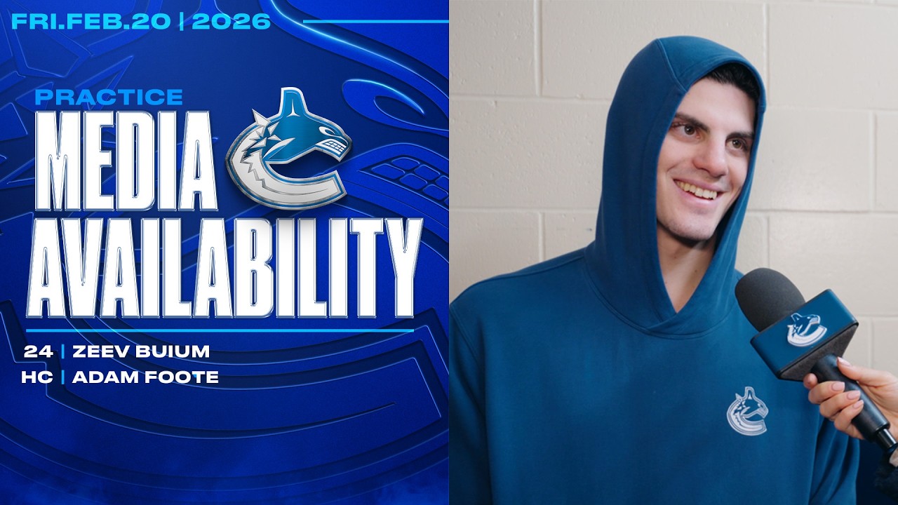 Zeev Buium & Adam Foote Practice Media Availabilities (Feb 20, 2026)