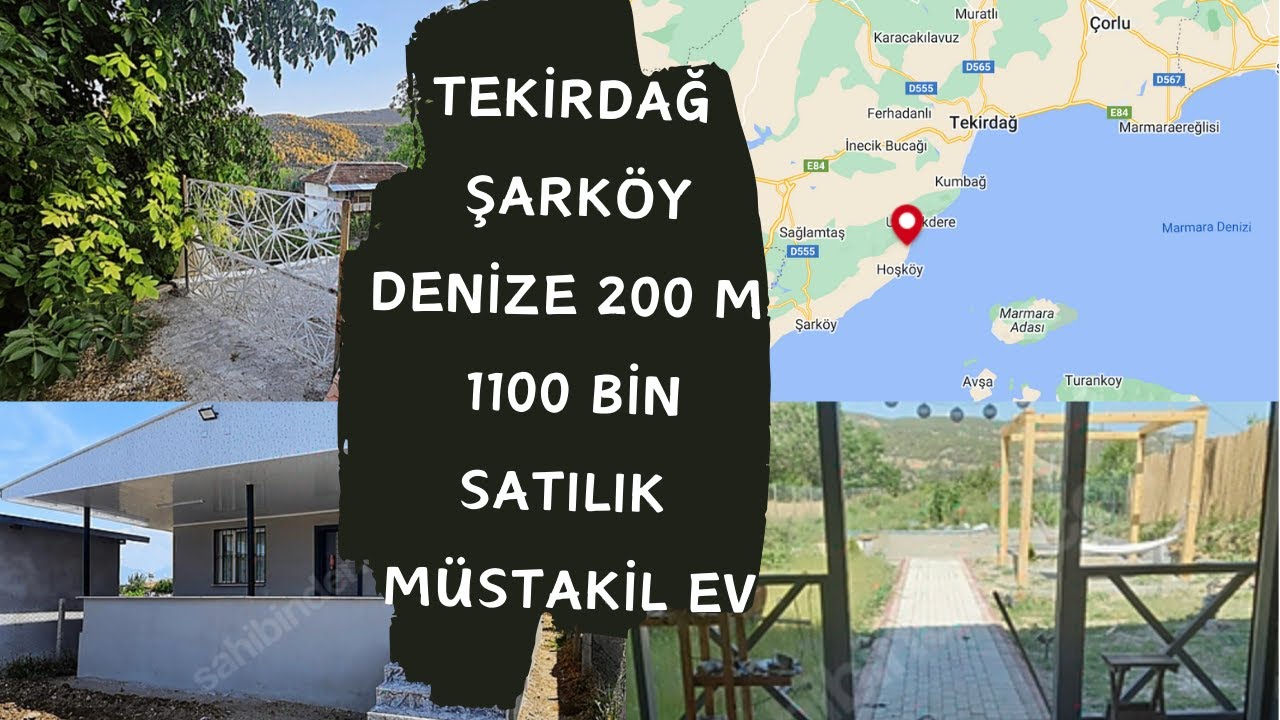 1100 BİN DENİZE 200METRE MESAFEDE TEKİRDAĞ ŞARKÖY MÜSTAKİL EV