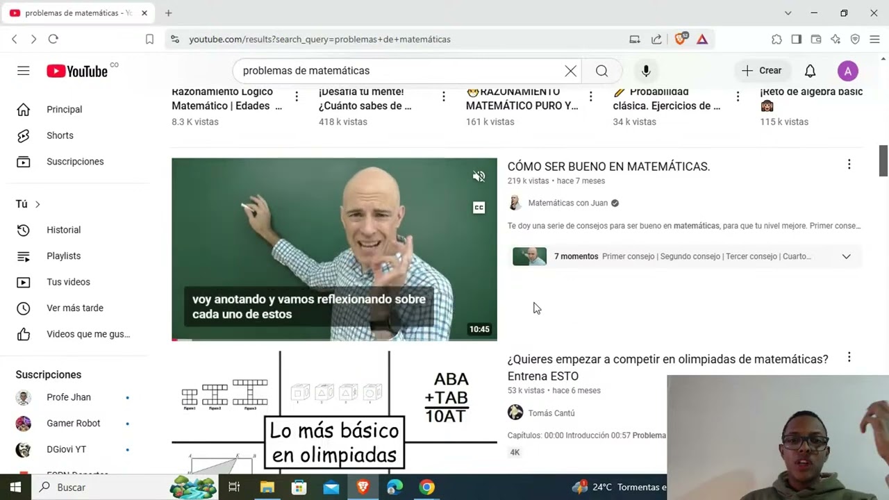 Revisando ejercicios y problemas de otros canales.