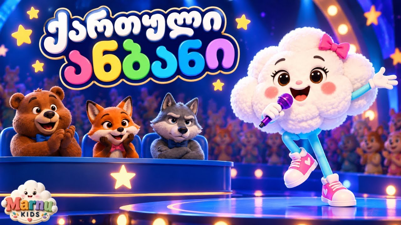ქართული ანბანი 🎵 ვისწავლოთ 33 ასო სიმღერით Marnu Kids Geo