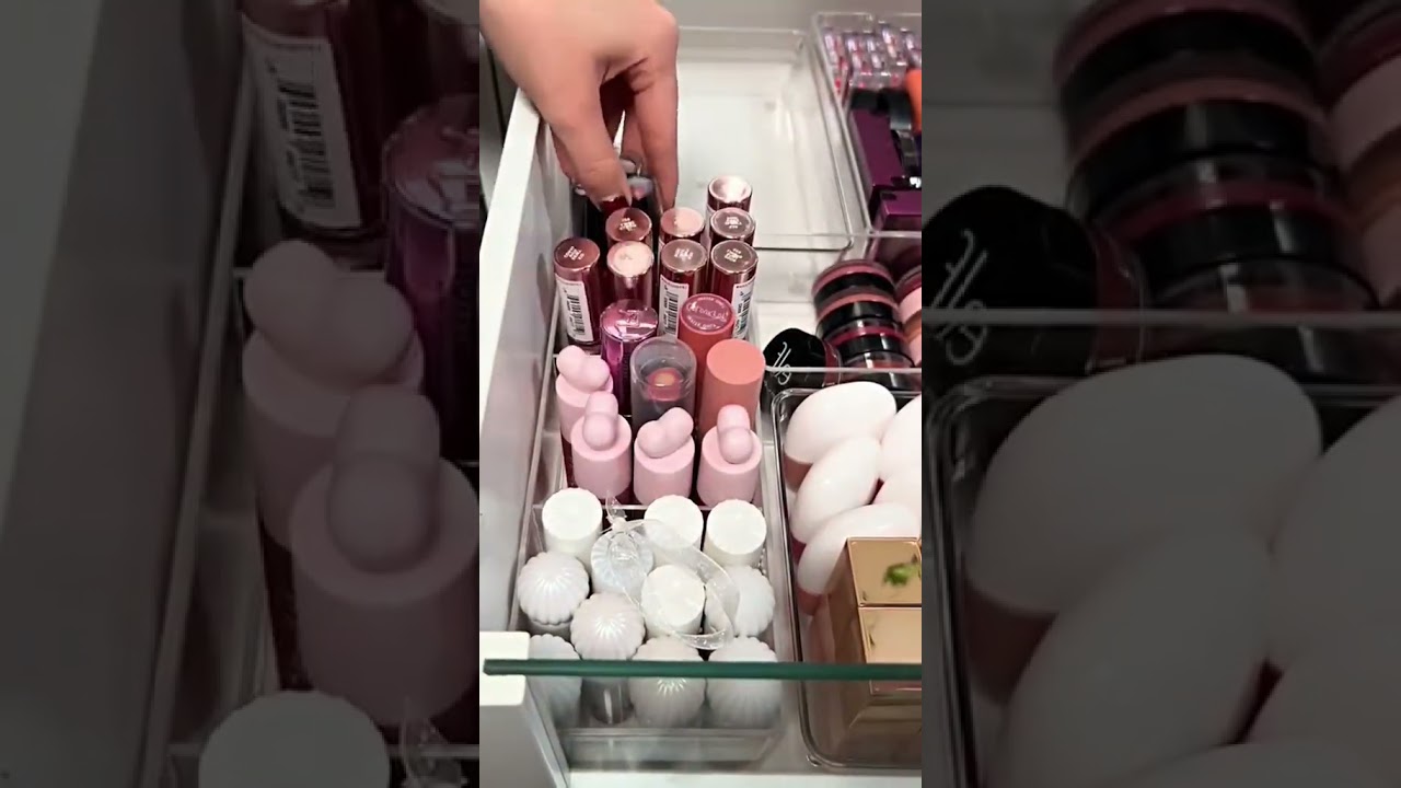 ASMR Organizing Makeup Drawer #asmr #restockasmr #makeup #drawer #cleaning #organization #satisfying
