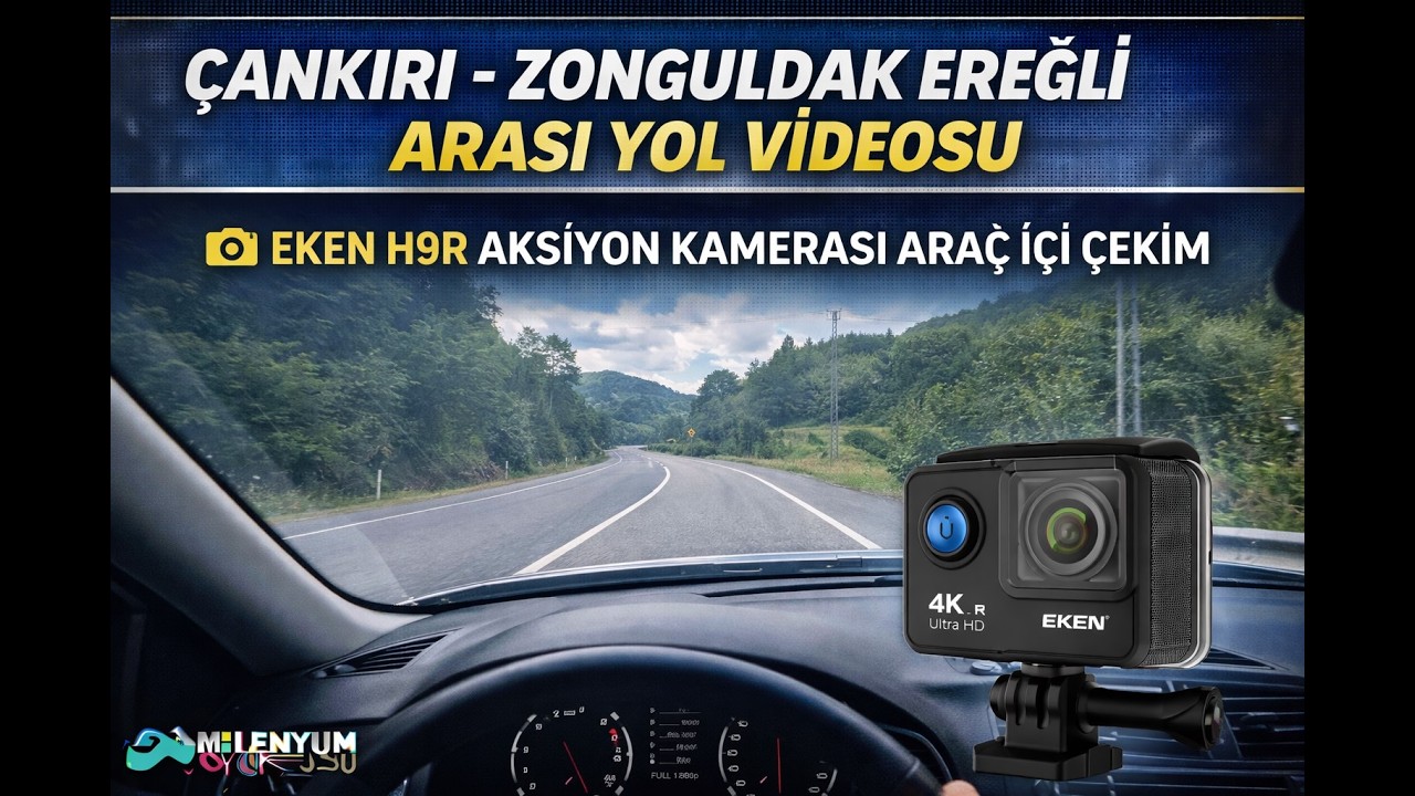 ÇANKIRI - ZONGULDAK EREĞLİ ARASI YOL VİDEOSU-  EKEN H9R AKSİYON KAMERASI ARAÇ İÇİ ÇEKİM