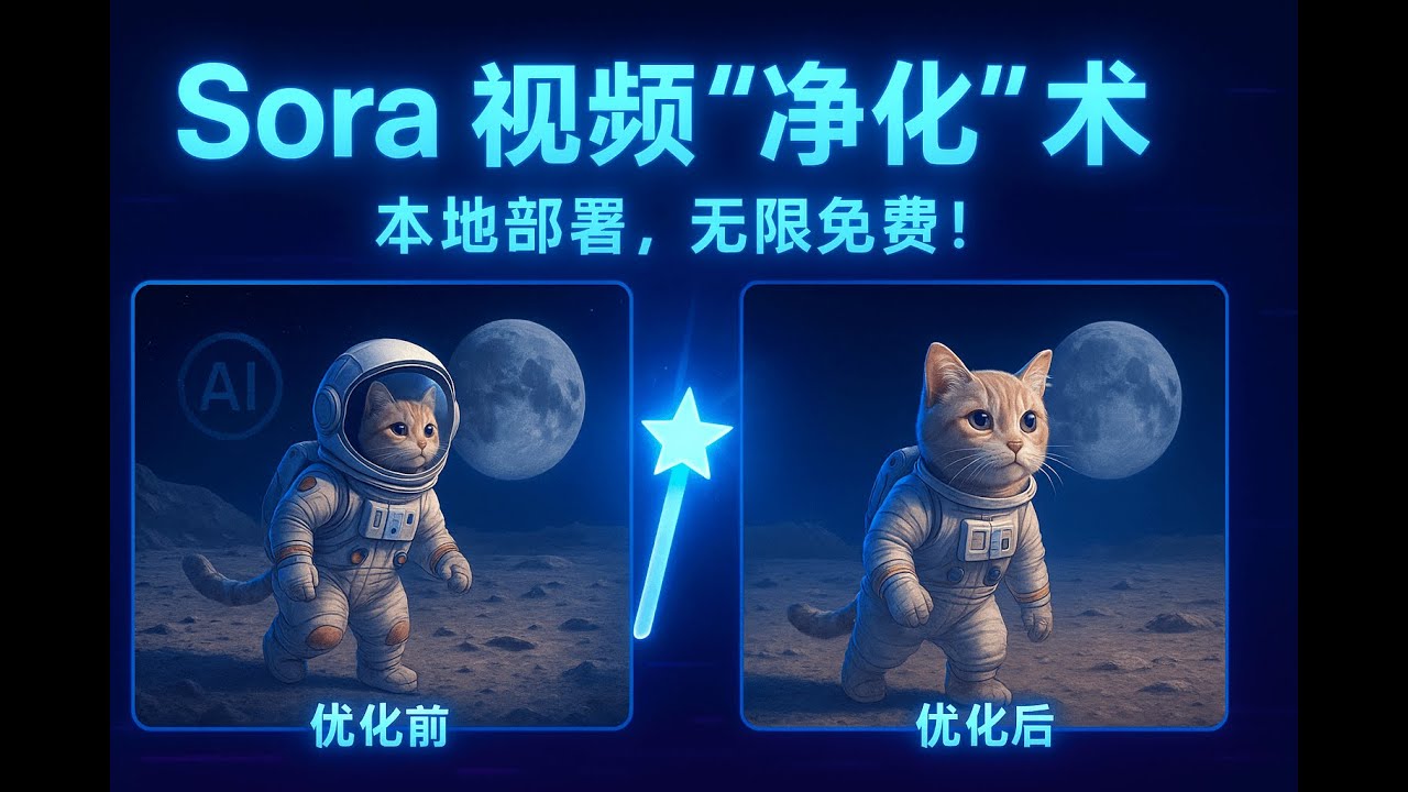Sora视频去水印终极神器！保姆级教程教你免费搭建私人工具，一键去除，无限爽用！