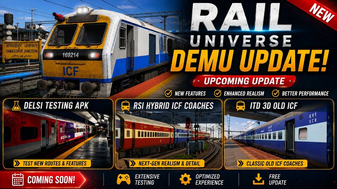 TOP 4 INDIAN TRAIN SIM UPDATE 🔥| RSI HYBRID COACH | RU DEMU ARRIVED🤩 | DELSI TESTING✨ | ISHU K TECH
