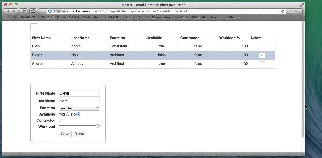 OpenDolphin.js master-detail demo
