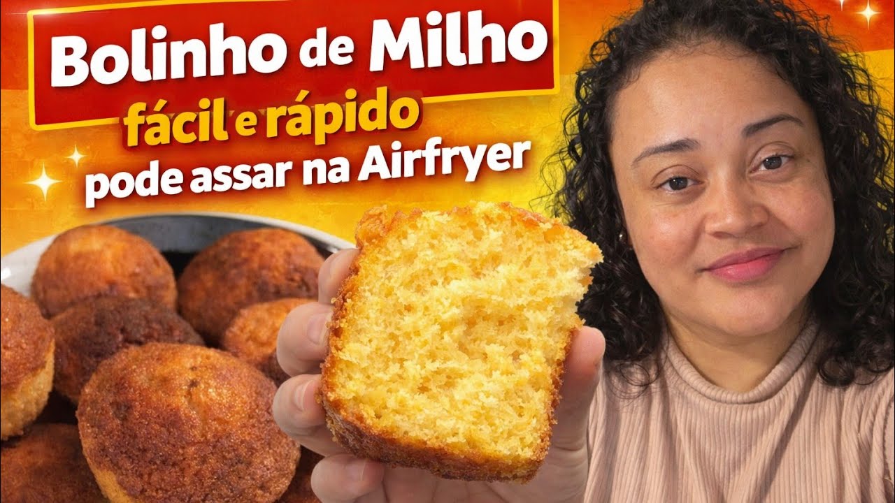 Bolinho de Milho 🌽 medidas na Lata fácil e rápido na Air Fryer