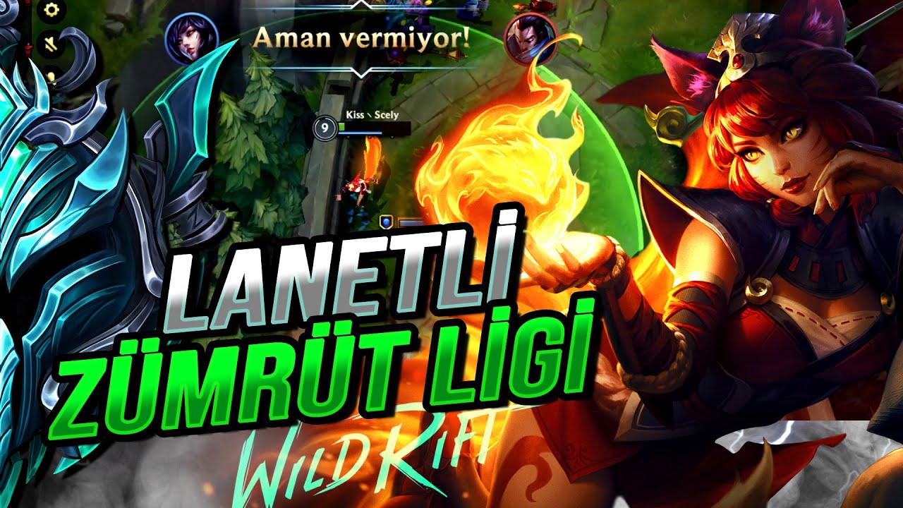 Lol Wild Rift : Zümrüt Ligi Laneti Üzerimizde ! Plat 1 TRYHARD Ahri