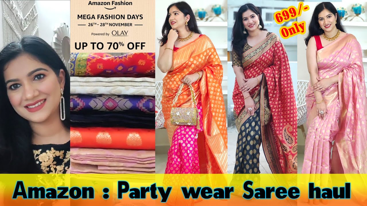 AMAZON PARTYWEAR SAREE HAUL UNDER 999/-