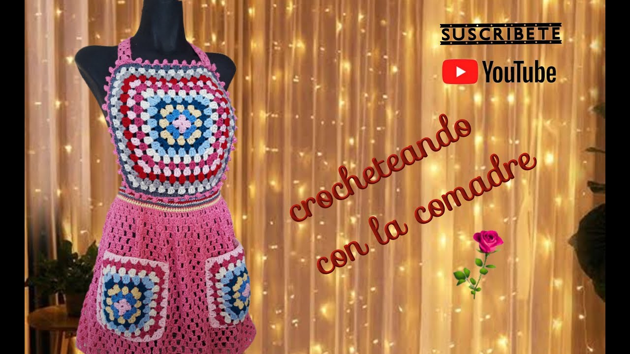 Tutorial Mandil Facil y Rapido Parte #1 Crocheteando con la Comadre💖👠💄💋.
