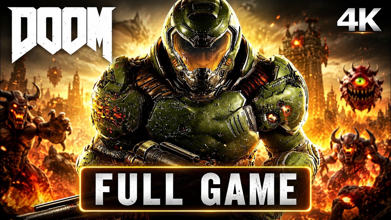DOOM (2016)  Full Gameplay Walkthrough / No Commentary【FULL GAME】4K 60FPS Ultra HD
