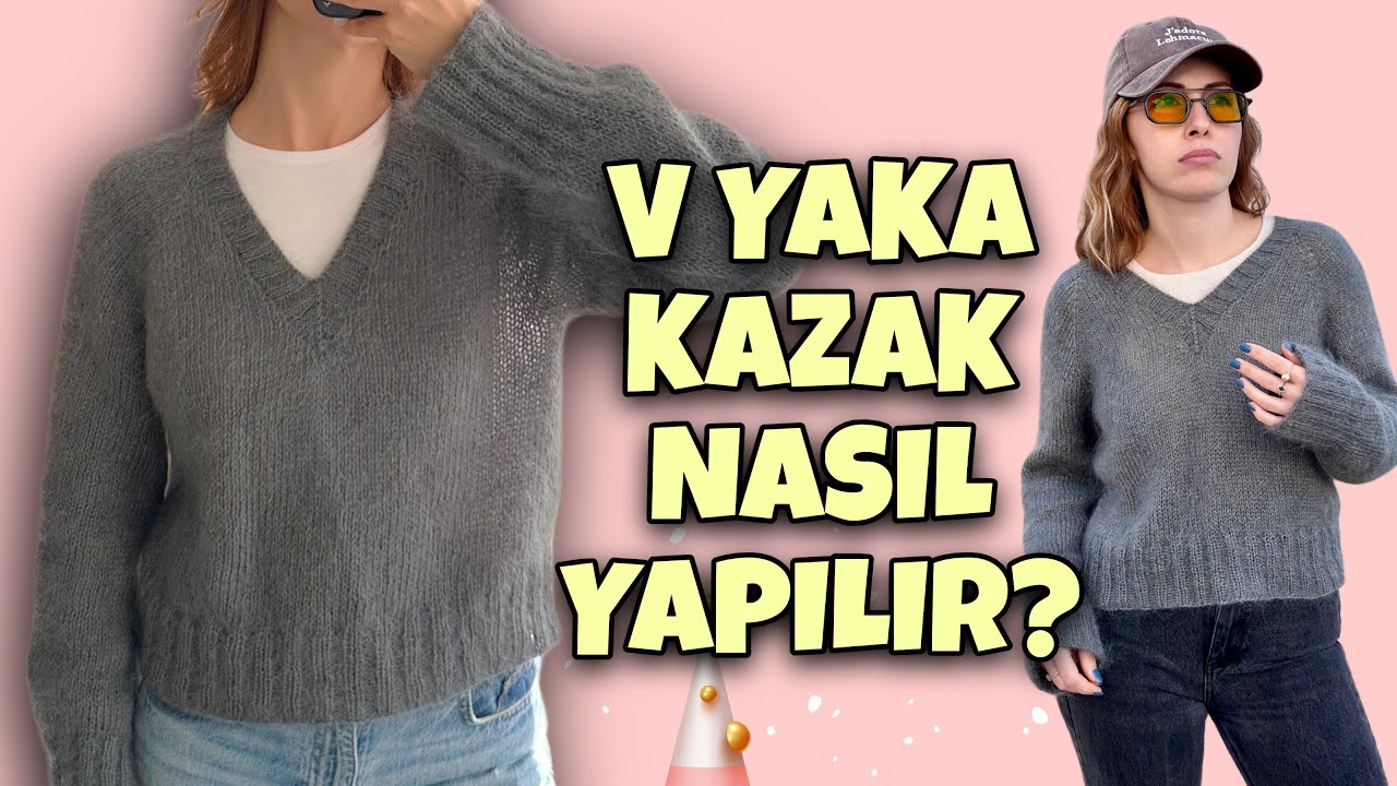 V YAKA KAZAK NASIL ÖRÜLÜR? 🤓 YAKA TARİFİ DETAYLI ANLATIM