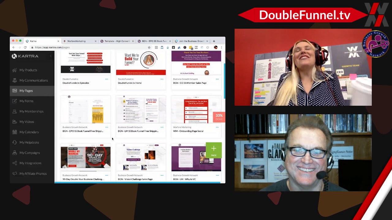 Building a Sales Funnel for a Coaching Program in Kartra on TUESDAY DoubleFunnel.tv...LIVE with Sco