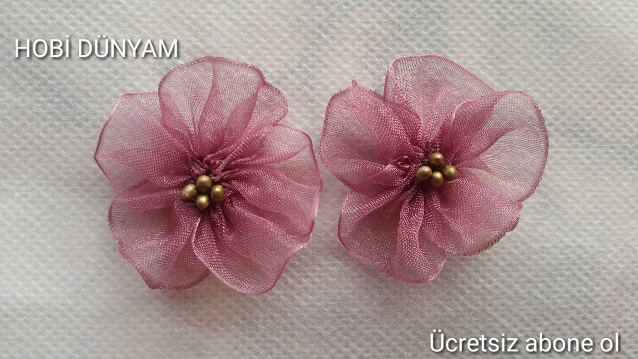 #organze#kurdeleile#menekşe#yapımı Kurdele ile menekşe yapımı/VIOLET MADE