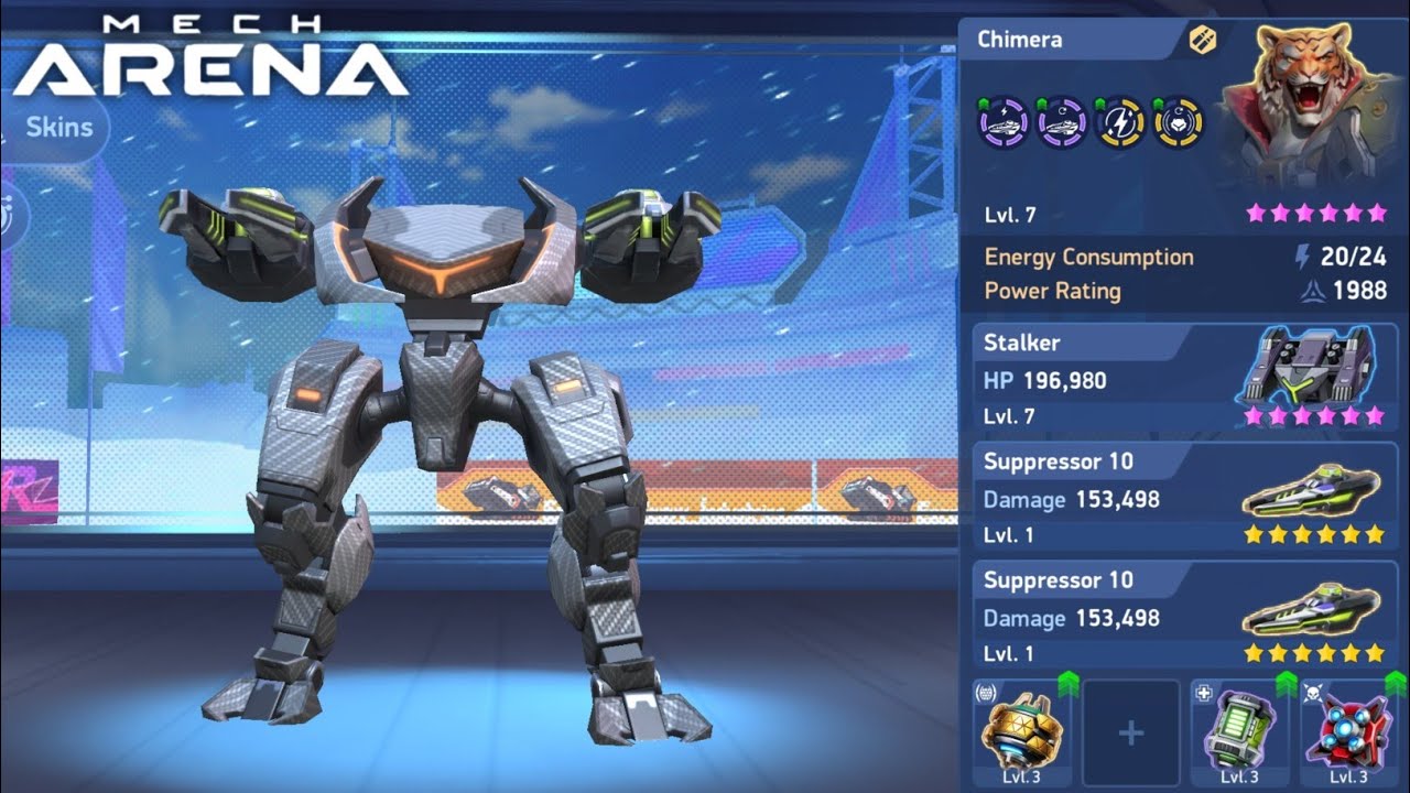 Stalker and Suppressor: Heavy Firepower Double Damage - Mech Arena