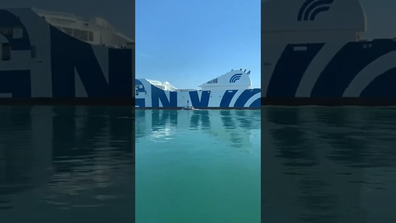 GNV FERRY GOING OUT FROM PORT CAR CARRIER