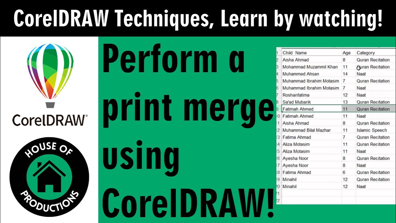 Coreldraw Tutorial -  Print Merge