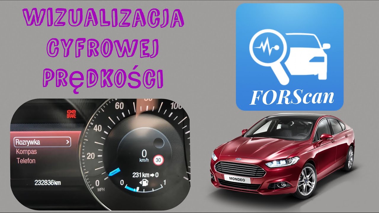 Prędkościomierz CYFROWY - Ford Mondeo (mk5) - Forscan - Vgate (vLinker FS)