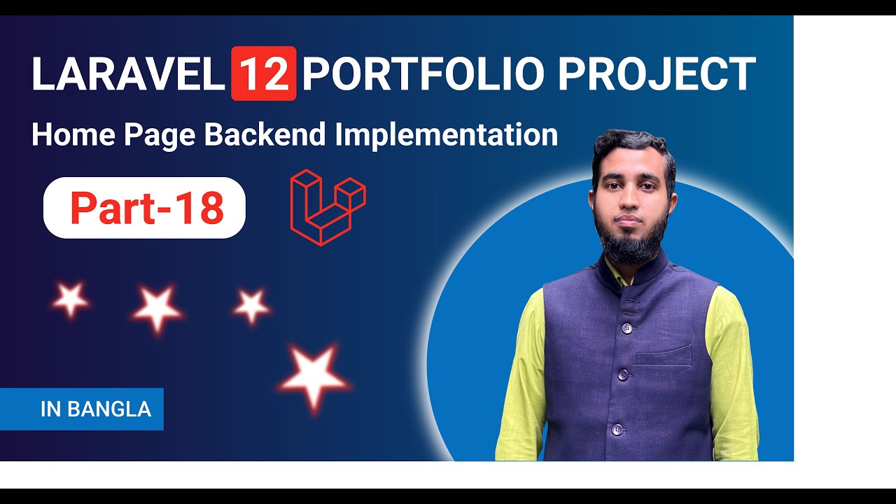 Laravel-12 Portfolio Project Home Page Backend Implementation | Frontend Data Bind Part-18