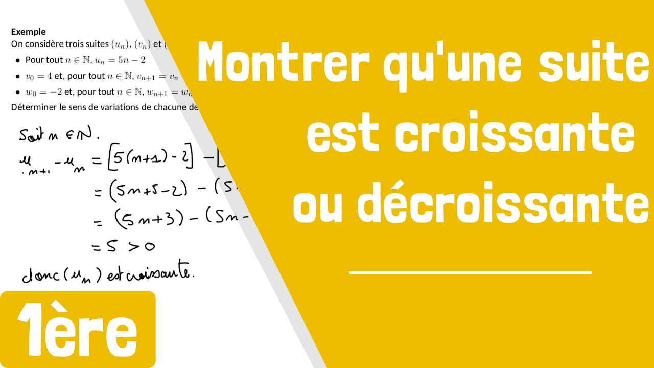 Comment montrer qu'une suite est croissante ou décroissante ?