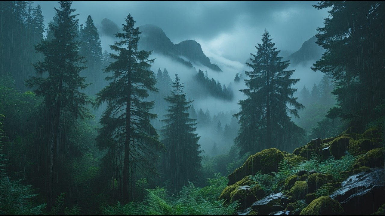 Light Drizzle in the Mountains Relaxing Rain Sounds