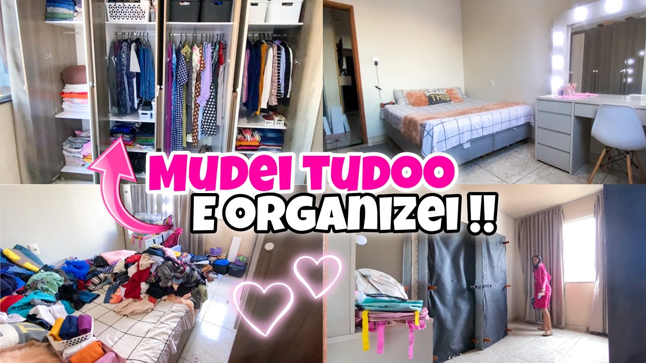 CANSEI 😩! MUDEI MEU QUARTO TODO | FAXINA E ORGANIZAÇÃO NO GUARDA ROUPA 💕 | O TREM TAVA FEIO 😂
