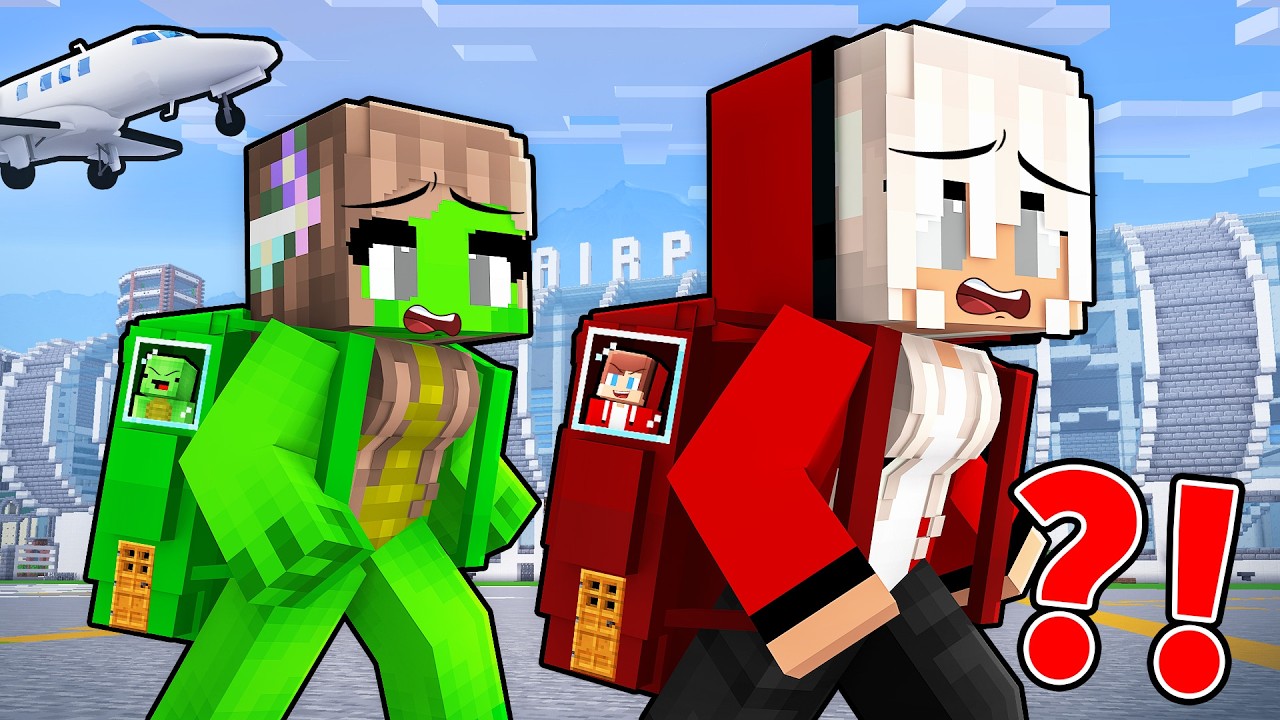 JJ and Mikey Hide Inside GIRLFRIEND'S Backpacks in Minecraft - Maizen