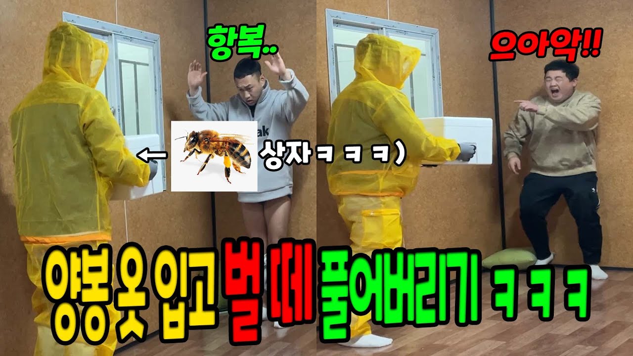 양봉옷 입고 벌떼 풀어버리기ㅋㅋㅋ