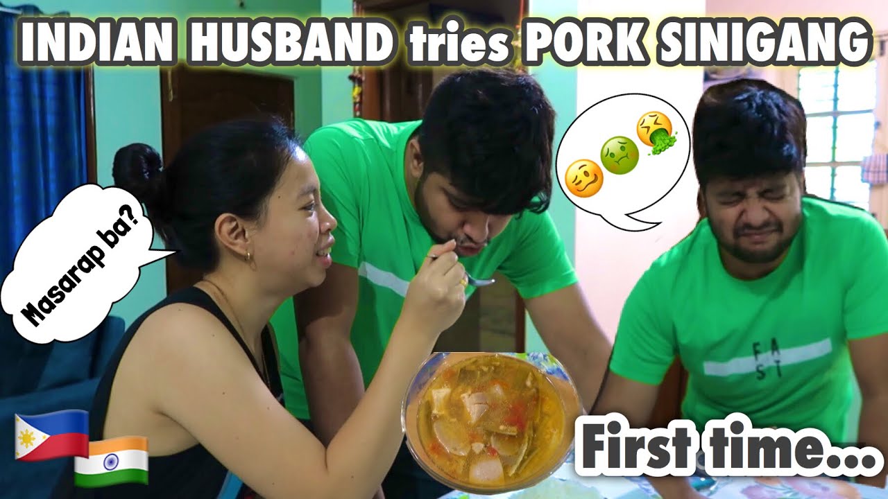 Indian Husband Tries PORK SINIGANG for the FIRST TIME.. FILIPINA INDIAN COUPLE IN INDIA🇵🇭🇮🇳