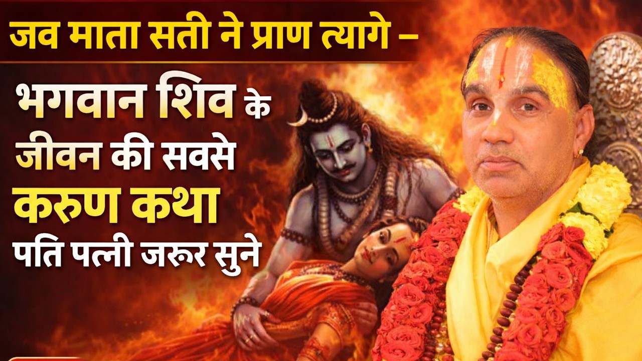जब माता सती ने प्राण त्यागे – भगवान शिव के जीवन की सबसे करुण कथा पति पत्नी जरूर सुने Raghvacharya Ji