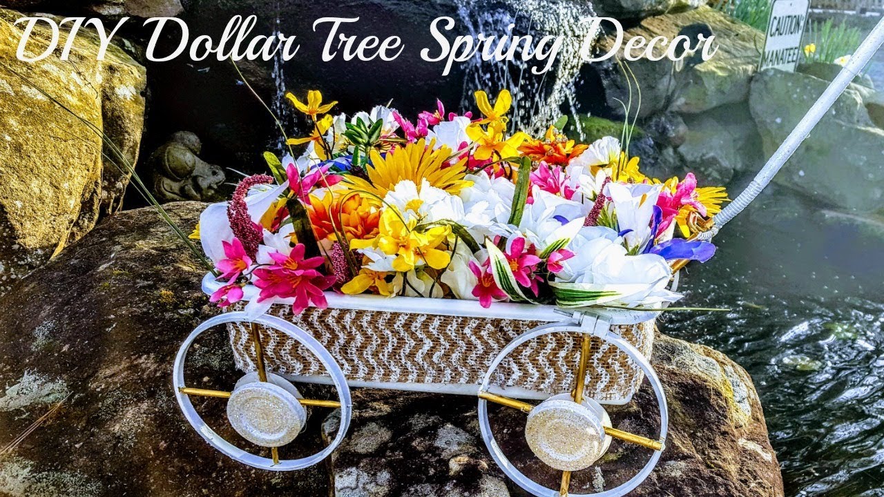 DIY Dollar Tree Floral Wagon Decor - Great Outdoor Porch Decor