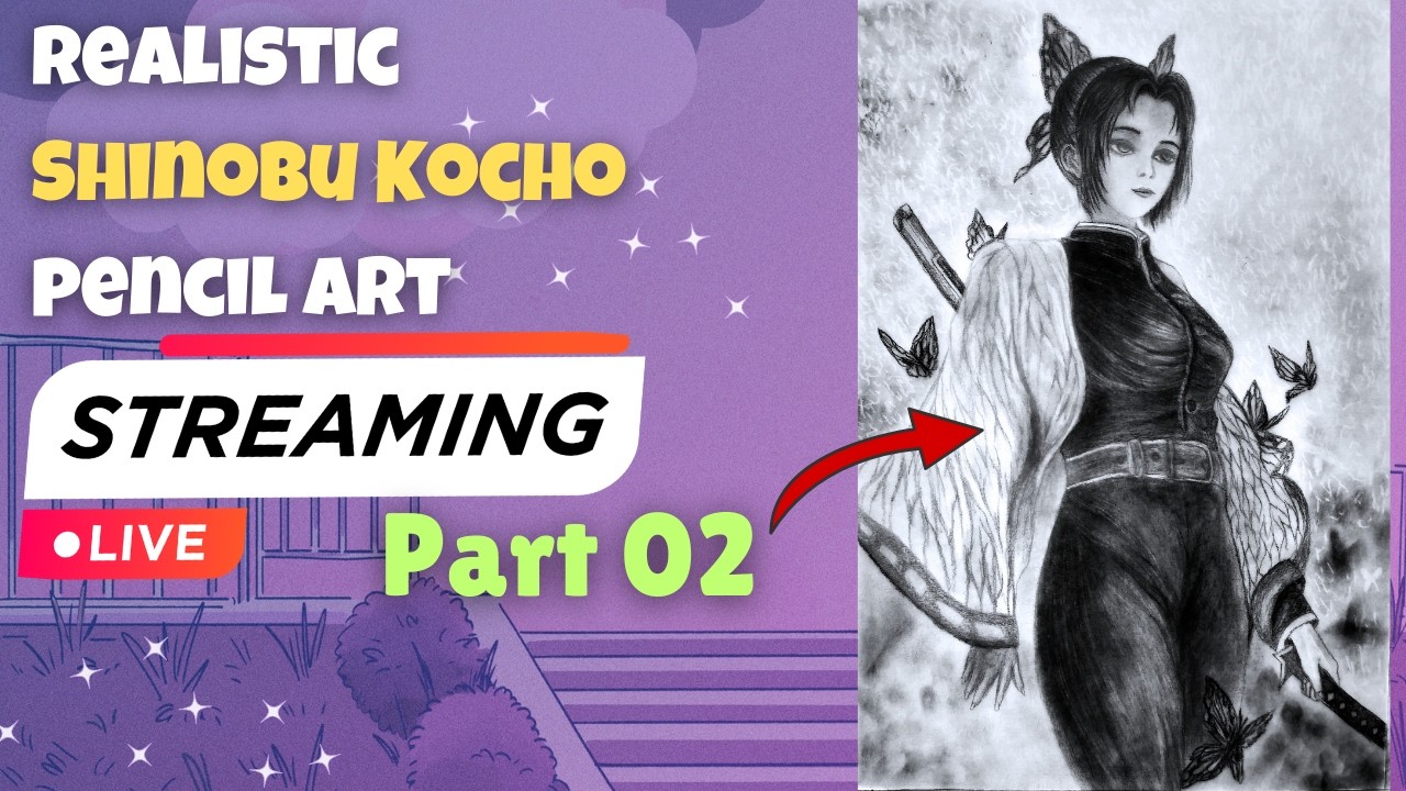 Shinobu Kocho Drawing Complete 🦋 | Demon Slayer | Part 2 Final