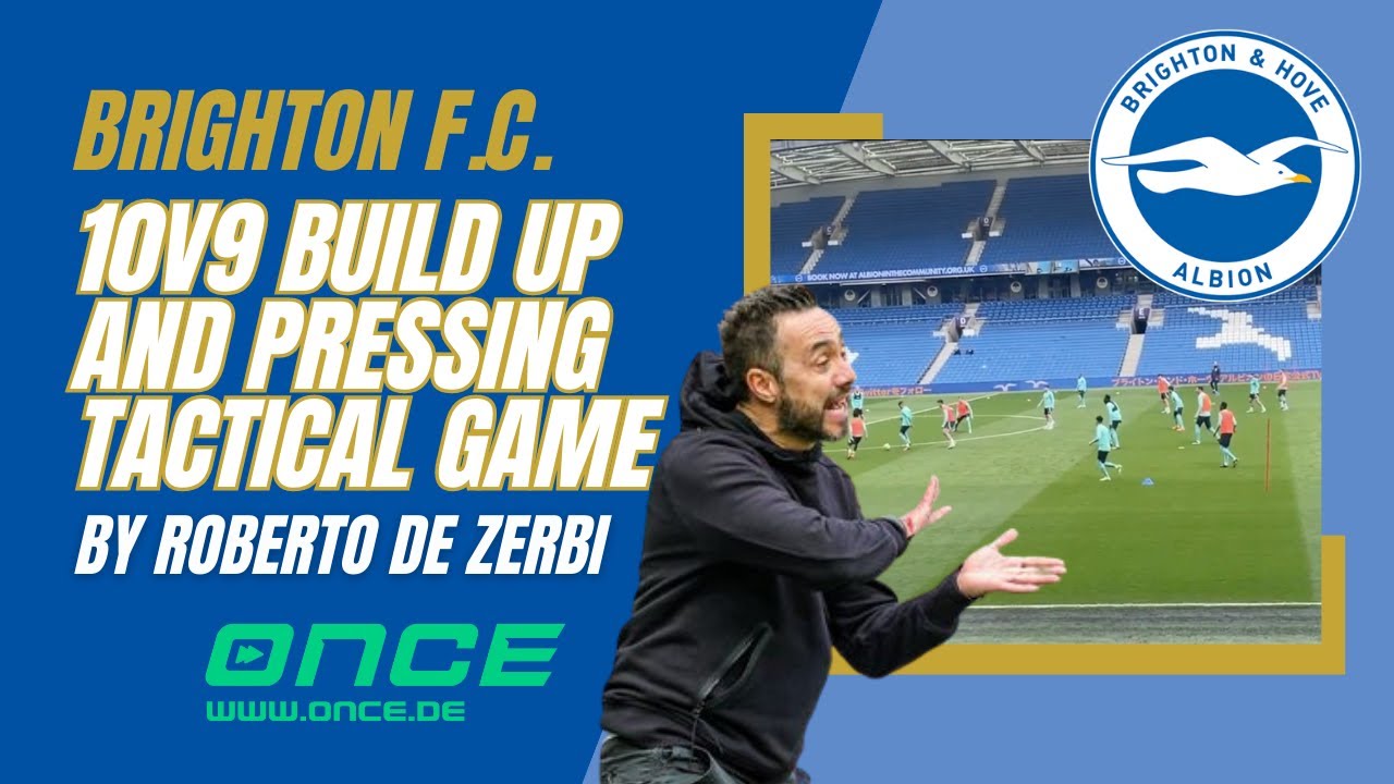 Brighton F.C. - 10v9 build up and pressing tactical game by Roberto De Zerbi
