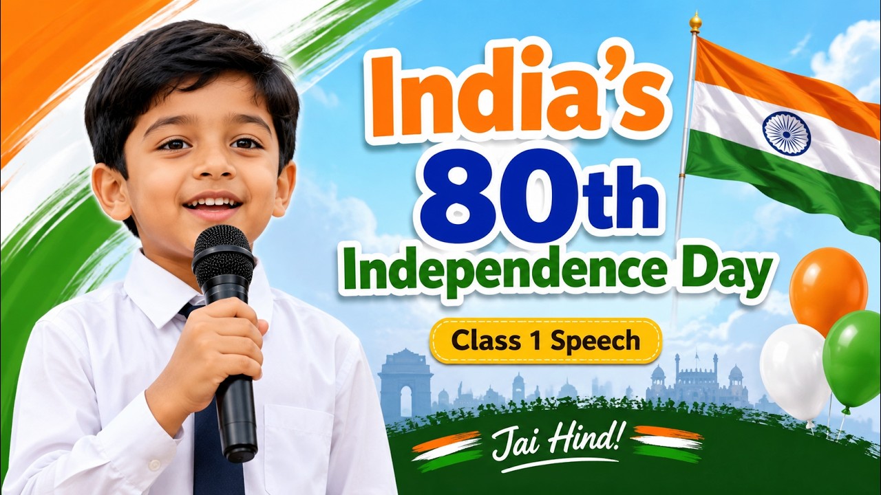 Easy Speech on Independence Day for Class 1 🇮🇳 | 80th Independence Day Speech in English | 15th Aug
