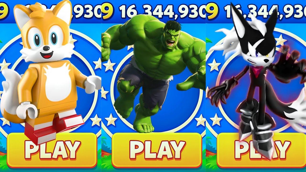 Sonic Dash - Lego Tails VS Hulk Run VS Infinite _ Movie Sonic vs All Bosses Zazz Eggman