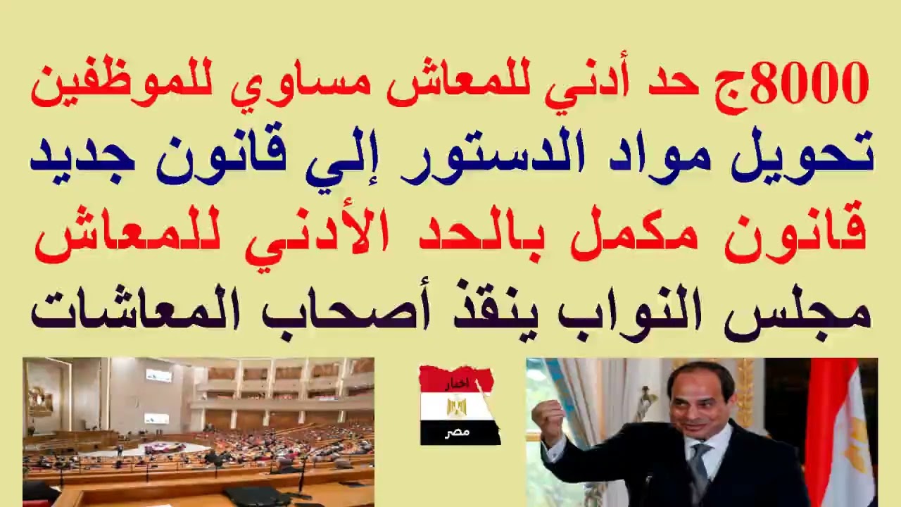 قانون جديد للمعاشات بالحد الأدنى 8000ج//تنفيذ مواد الدستور//#مجلس_النواب ينصف #اصحاب_المعاشات