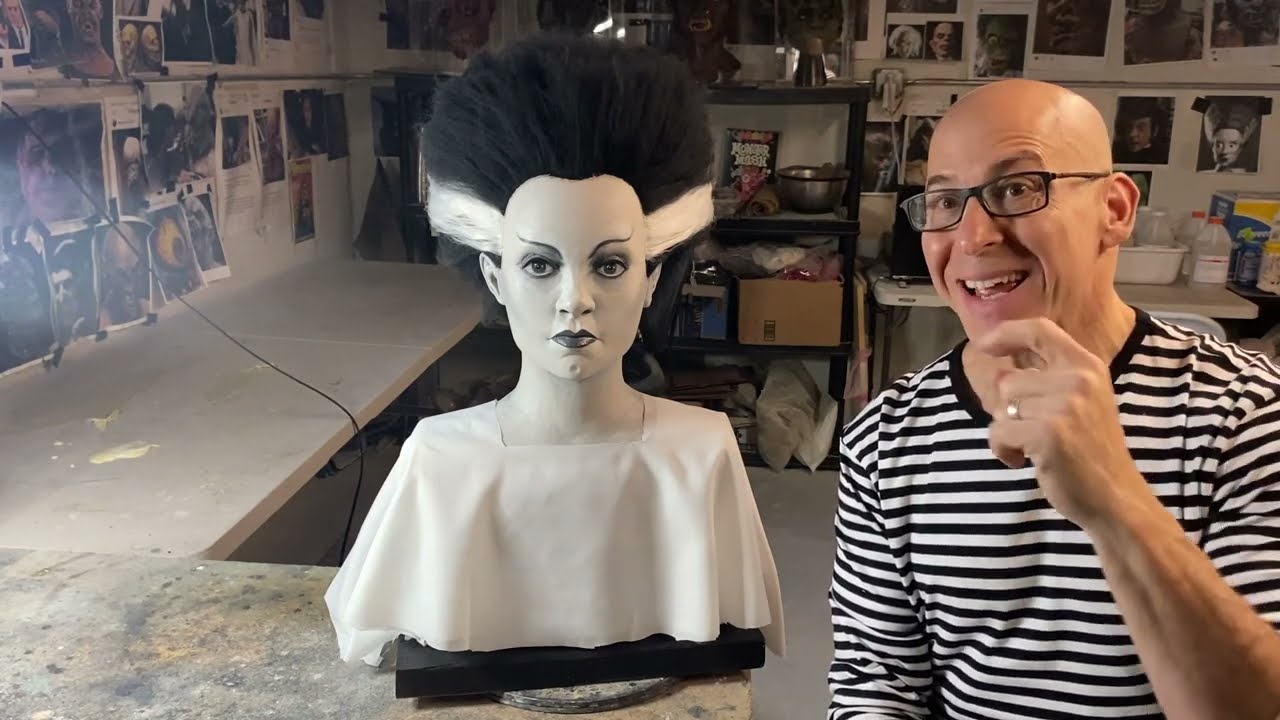 Making a Bride Of Frankenstein mask and creating the hair