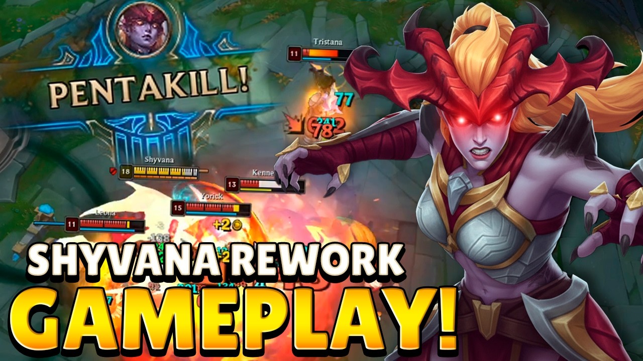 PENTAKILL en su primer día: El mayor abuso de Riot... (Shyvana Rework Habilidades) 🔥