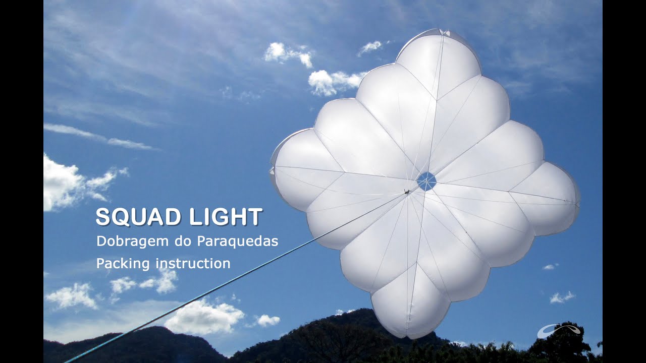 Squad Light 32/35/38/42 - Dobragem do Paraquedas Reserva / Packing instruction video square rescue