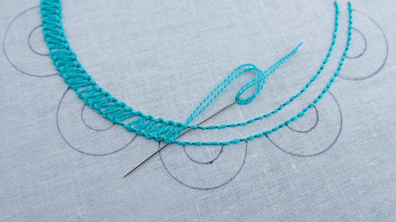 New hand embroidery super creative neck design for kurti easy neck design tutorial for beginner