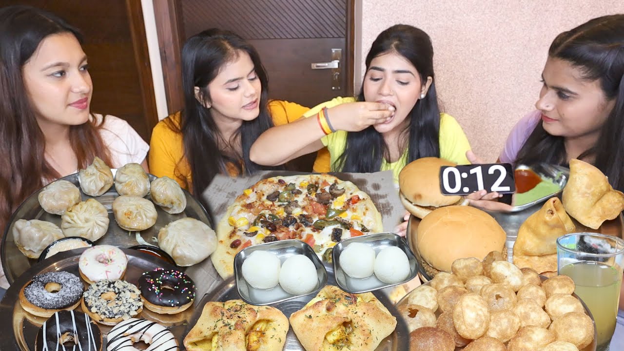 10 seconds Golgappa, Burger, Samosa, Pizza, Momos, Zingi Parcel, Rasgulla, Doughnut Eating Challenge