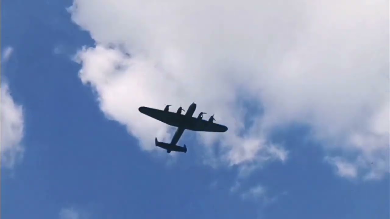 Lancaster bomber doing a flypast at perton Wolverhampton. My edited version