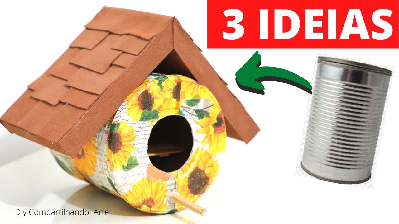 3 IDEIAS INCRÍVEIS E LINDAS USANDO LATAS DIY Artesanato do Lixo ao Luxo do Compartilhando Arte