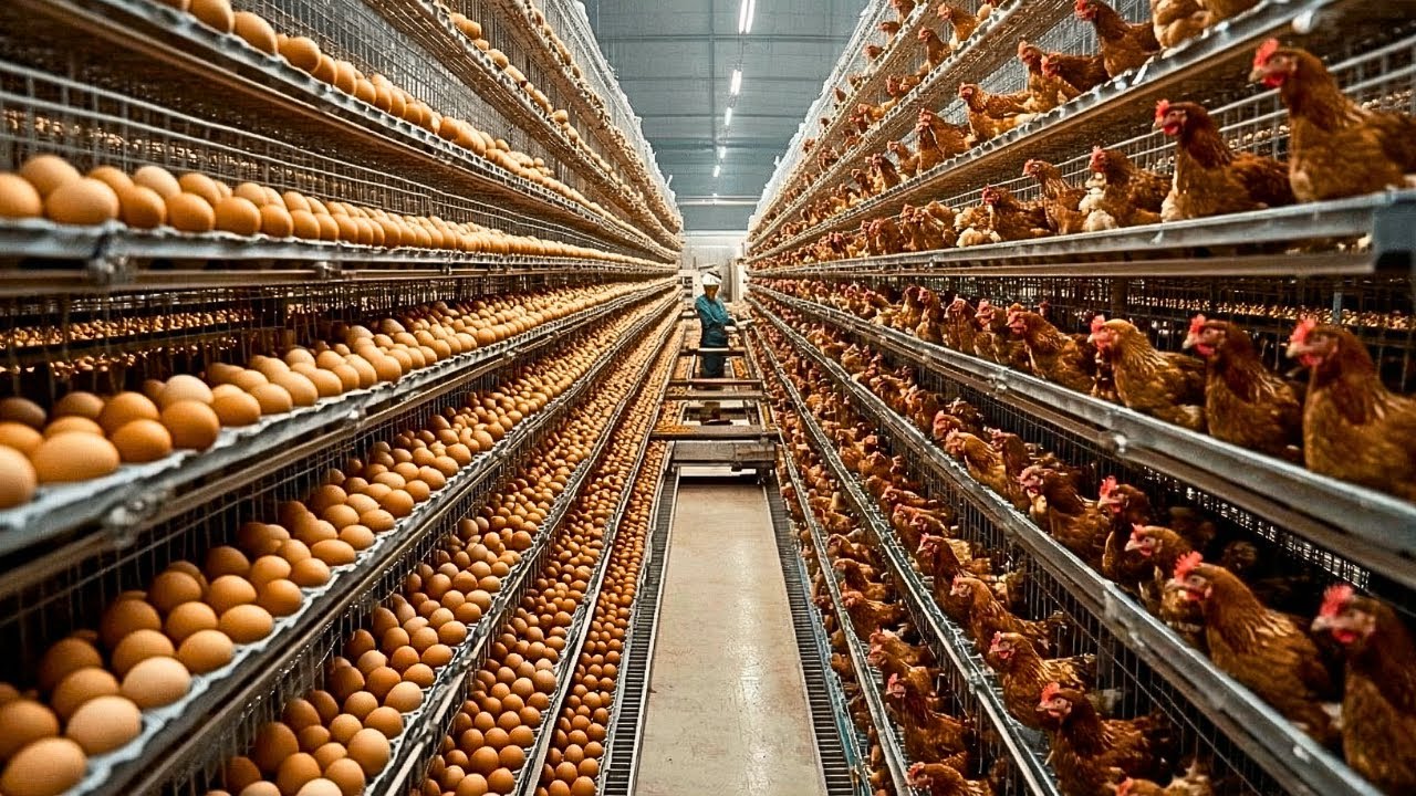 Inside a $500 MILLION Poultry Farm – How Robots Produce 500,000 Eggs and Chicken Meat Every Day