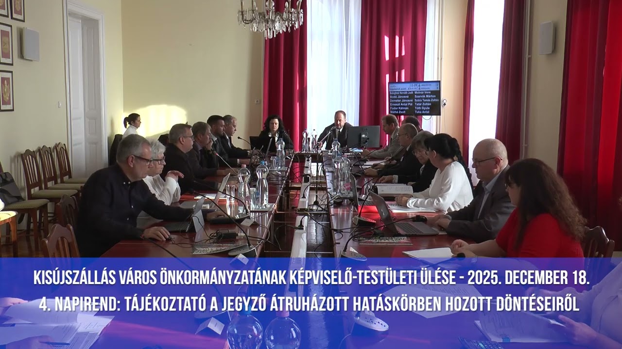 Kisújszállás Város Önkormányzatának képviselő-testületi ülése - 2025. december 18.