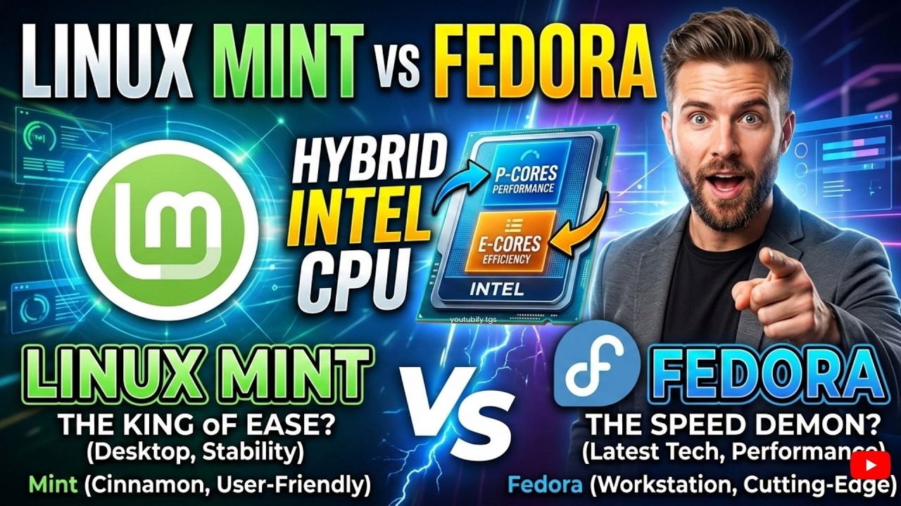 Linux Mint против Fedora — противостояние гибридных процессоров Intel (2026)