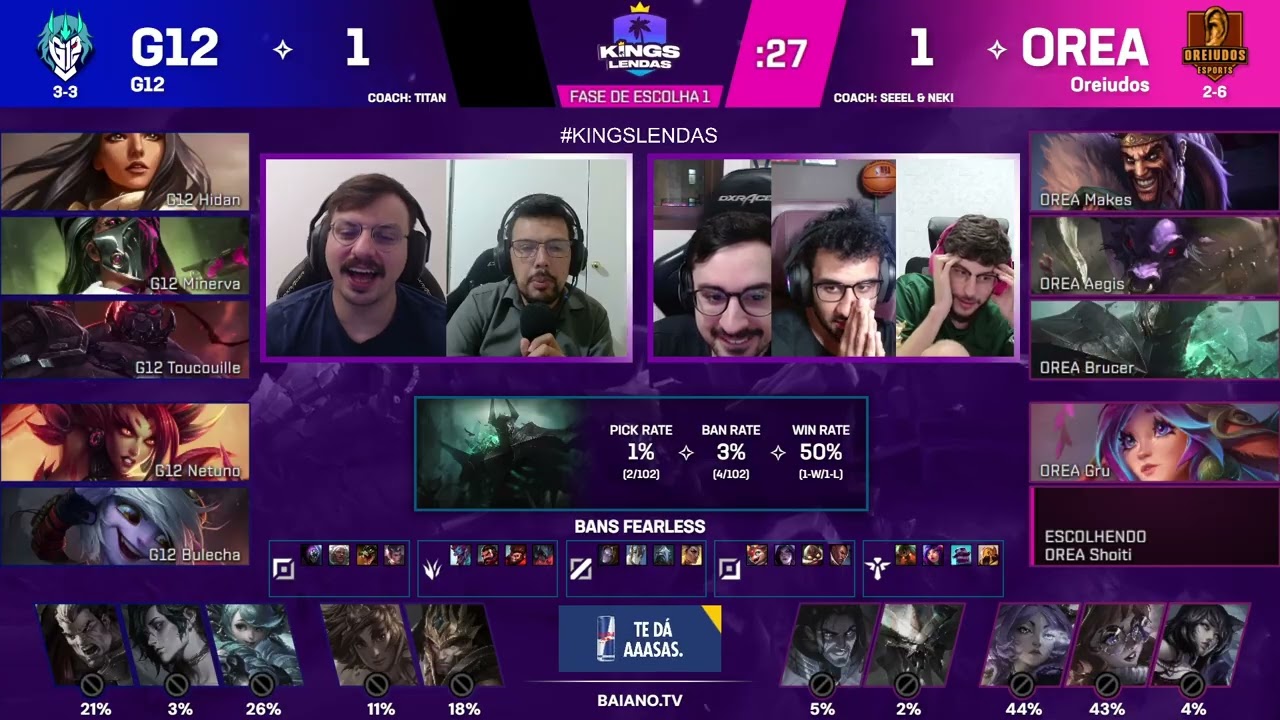 G12 x Oreiudos | MD3 - Jogo 3 | Kings Lendas 3 - Dia 14 | Ilha das Lendas