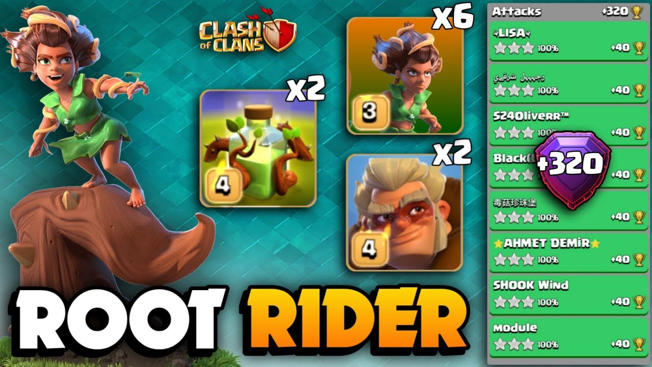 +320 EASYLY Get 3 Stars🔴ROOT RIDER DRUID Spam With Overgrowth 🔴TH16 Attack Strategy🔴Clash Of Clans