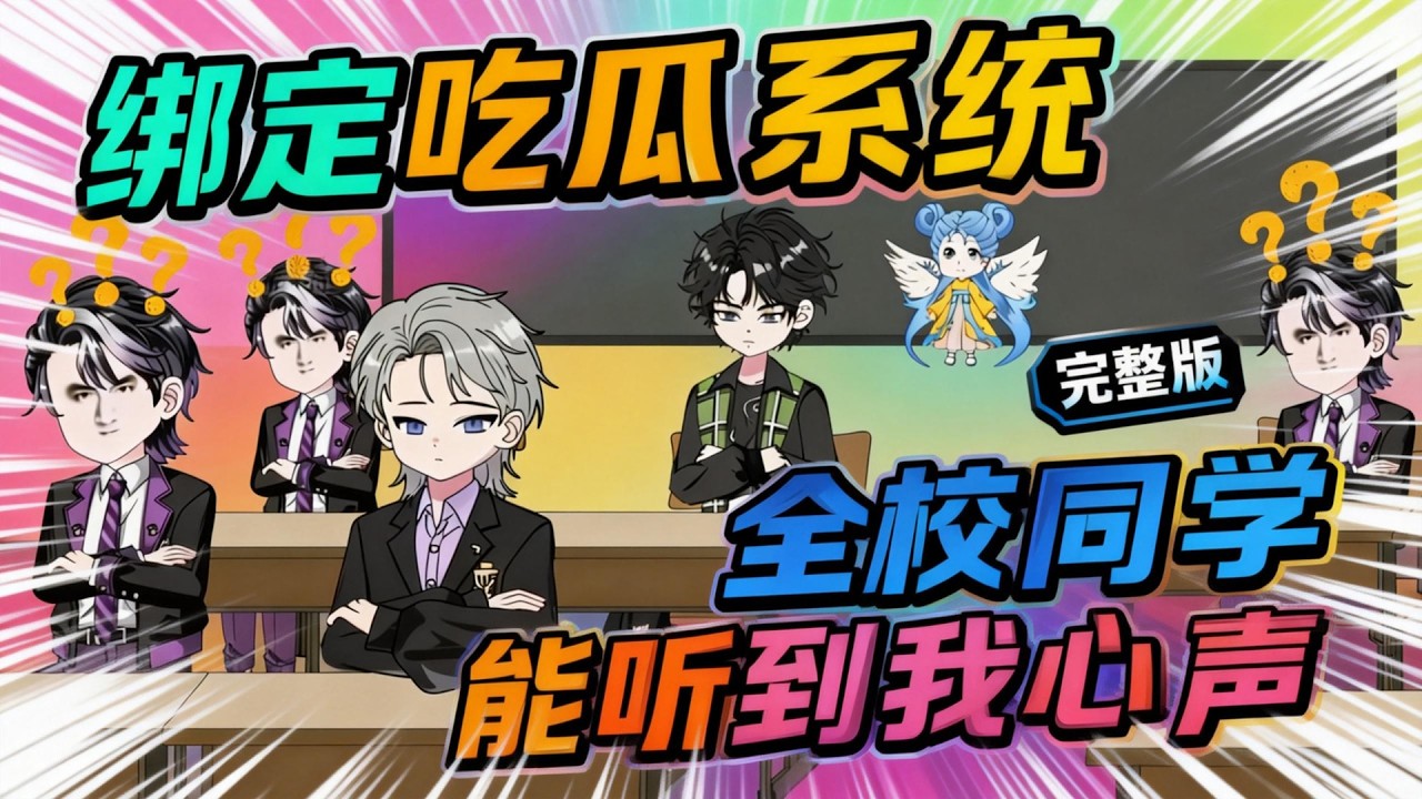 【一口气看完】学渣林辰被学习系统绑定后，在“吃瓜”诱惑下被迫学习的爆笑故事。他与高冷学霸郑怀谦意外卷入双方家庭的狗血大戏，全班同学更拥有读心术能力，使校园生活变成大型修罗场。#夜一漫谈 #全班吃瓜