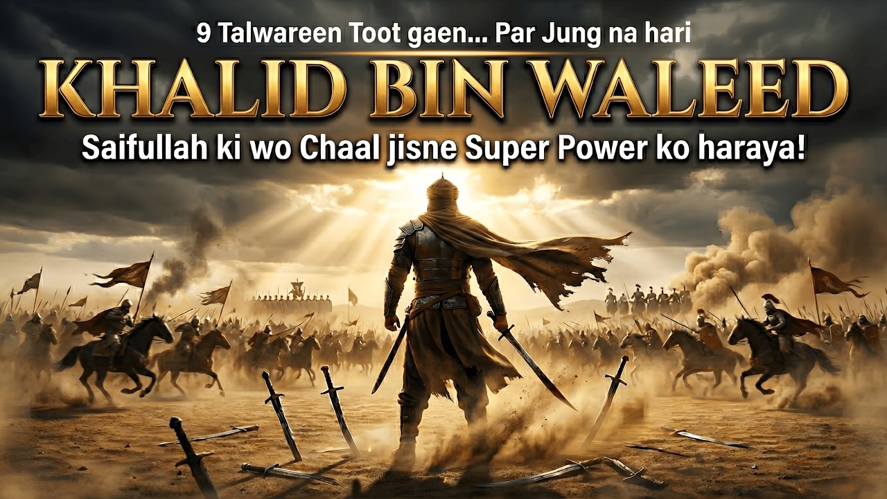 Khalid bin Walid RA 9 Talwareen Toot gaen Par Jung na hari | Saifullah ke Chal Super Power ko haraya